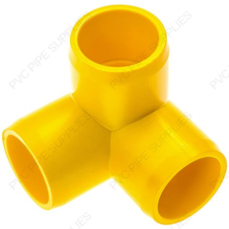 1 1/2" Yellow 3-Way Furniture Grade PVC Fitting 1 1/2" Yellow 3-Way Furniture Grade PVC Fitting