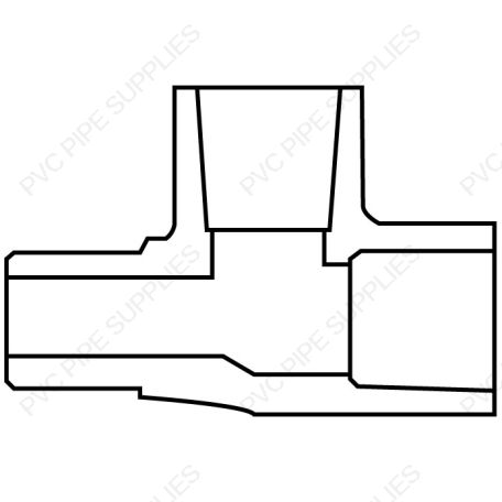3/4" x 1/2" x 3/4" Schedule 40 PVC Tee Socket x Socket x Thread, 402-095 3/4" x 1/2" x 3/4" Schedule 40 PVC Tee Socket x Socket x Thread, 402-095