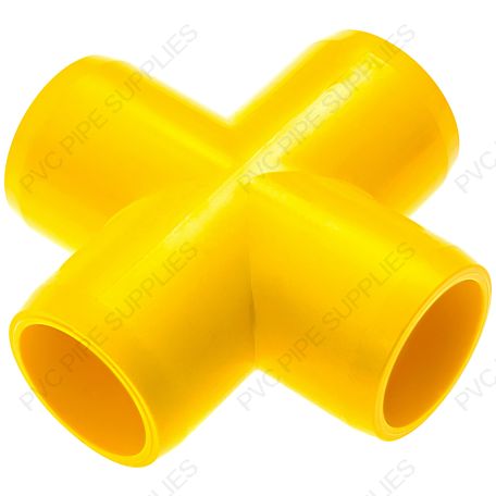 1 1/2" Yellow Cross Furniture Grade PVC Fitting