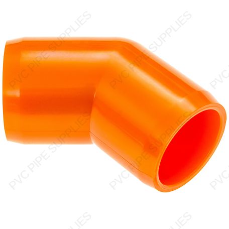 1" Orange 45 Elbow Furniture Grade PVC Fitting 1" Orange 45 Elbow Furniture Grade PVC Fitting