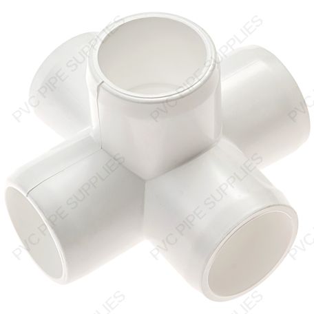 1" White 5-Way Furniture Grade PVC Fitting 1" White 5-Way Furniture Grade PVC Fitting