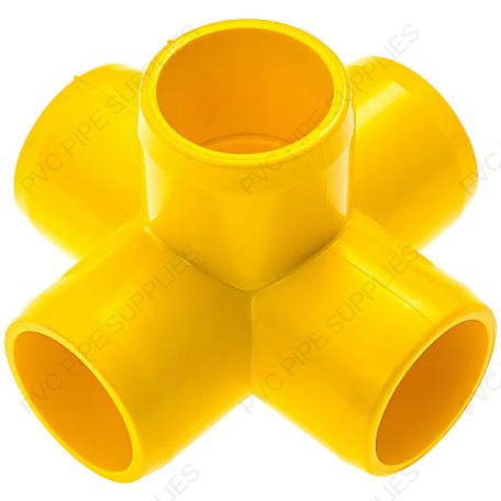 1" Yellow 5-Way Furniture Grade PVC Fitting