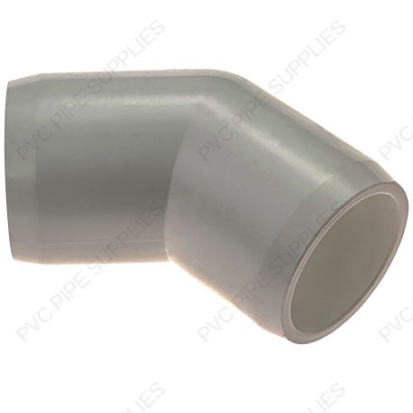 1 1/4" Gray 45 Elbow Furniture Grade PVC Fitting 1 1/4" Gray 45 Elbow Furniture Grade PVC Fitting