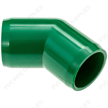 1 1/4" Green 45 Elbow Furniture Grade PVC Fitting 1 1/4" Green 45 Elbow Furniture Grade PVC Fitting