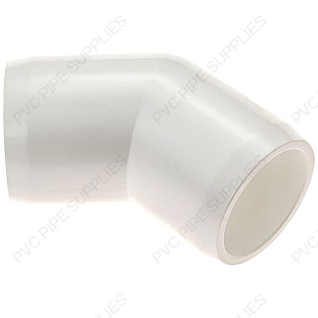 1 1/4" White 45 Elbow Furniture Grade PVC Fitting
