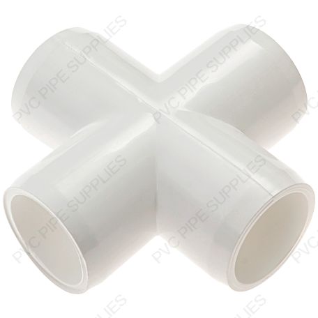 1 1/4" White Cross Furniture Grade PVC Fitting 1 1/4" White Cross Furniture Grade PVC Fitting