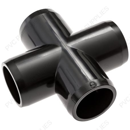1 1/2" Black Cross Furniture Grade PVC Fitting 1 1/2" Black Cross Furniture Grade PVC Fitting