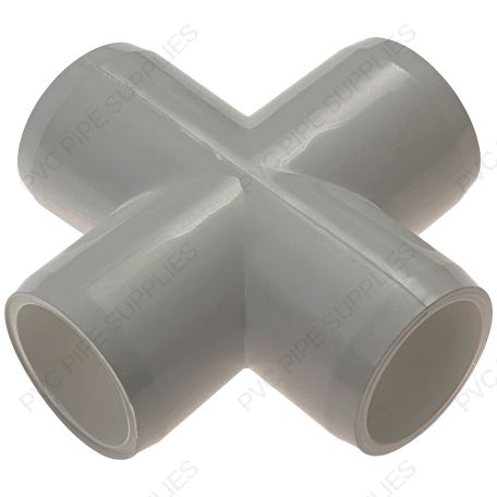 1 1/2" Gray Cross Furniture Grade PVC Fitting 1 1/2" Gray Cross Furniture Grade PVC Fitting