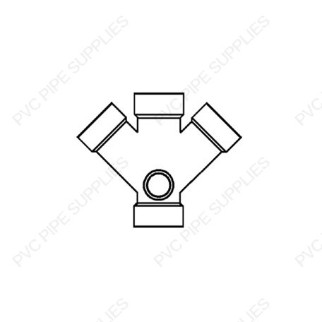 4" Double Cottage Wye w/ 2" Inl DWV Fitting, D610-040
