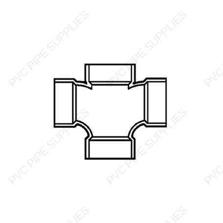 4" x 2" Double San Tee DWV Fitting, D429-420 4" x 2" Double San Tee DWV Fitting, D429-420
