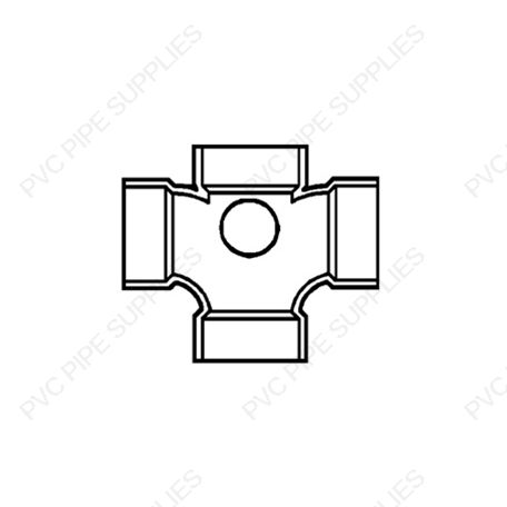 3" x 2" Double San Tee 2 Inl DWV Fitting, D439-338
