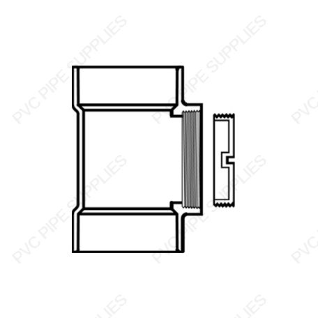 2" Cleanout Tee w/ Flush Plug DWV Fitting, D445-020X 2" Cleanout Tee w/ Flush Plug DWV Fitting, D445-020X