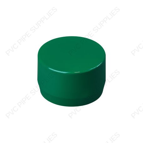 1/2" Green End Cap Furniture Grade PVC Fitting
