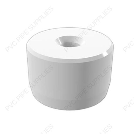 1 1/4" White Pipe Caster End Cap (1/2") Furniture Grade PVC Fitting