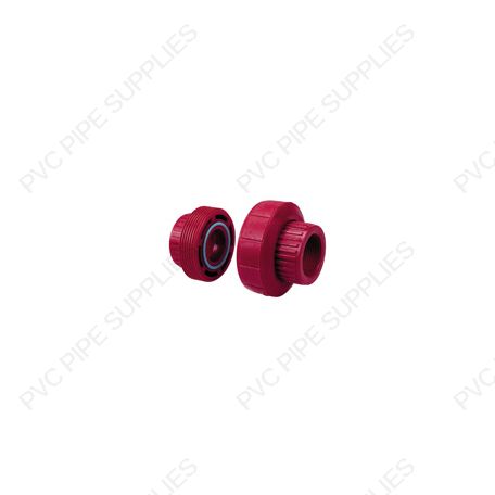 1 1/2" Red Kynar PVDF Union, 3898-015 1 1/2" Red Kynar PVDF Union, 3898-015