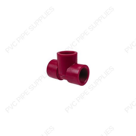 1" Red Kynar PVDF Tee, 3805-010