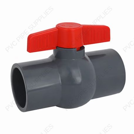 1 1/2" PVC Compact Ball Valve Gray Socket, 1015GS
