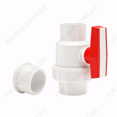 1-1/4" Single Union Ball Valve, White w/ Slip ends, 1114WS 1-1/4" Single Union Ball Valve, White w/ Slip ends, 1114WS