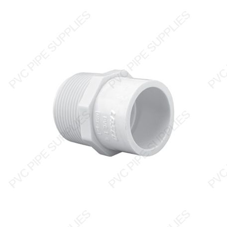 1 1/4" x 1 1/2" Schedule 40 PVC Male Adaptor MPT x Socket, 436-169 1 1/4" x 1 1/2" Schedule 40 PVC Male Adaptor MPT x Socket, 436-169