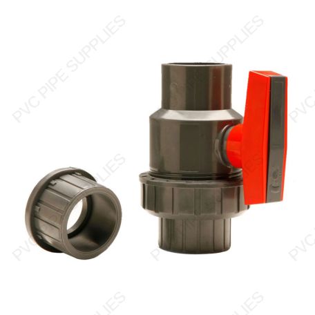 1/2" PVC Single Union Ball Valve Gray Threaded, 1105GT 1/2" PVC Single Union Ball Valve Gray Threaded, 1105GT