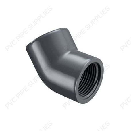 1/2" Schedule 80 PVC 45 Deg Elbow Threaded, 819-005