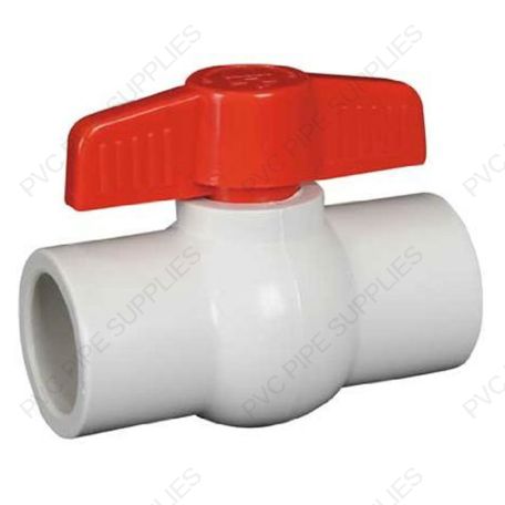 1" PVC Compact Ball Valve White Socket, 1010WS