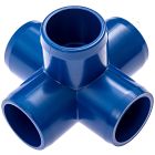 1" Blue 5-Way Furniture Grade PVC Fitting