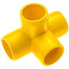 1" Yellow 4-Way Furniture Grade PVC Fitting