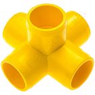 1" Yellow 5-Way Furniture Grade PVC Fitting