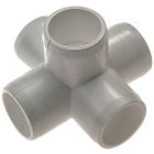 1 1/4" Gray 5-Way Furniture Grade PVC Fitting