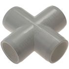 1 1/4" Gray Cross Furniture Grade PVC Fitting