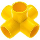 1 1/4" Yellow 5-Way Furniture Grade PVC Fitting