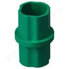 1 1/4" Green Internal Coupling Sch 40 Furniture Grade PVC Fitting