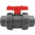 1 1/4" PVC True Union Ball Valve, Gray, EPDM, Socket/Threaded, 1414GST