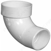 6" DWV 1/4 Bend HUB x SPG Straight Fitting, D302-060
