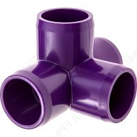 1 1/4" Purple 4-Way Furniture Grade PVC Fitting
