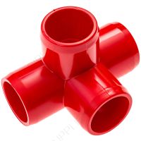 3/4" Red 4-Way Furniture Grade PVC Fitting