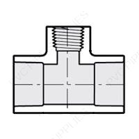 1/2" x 1/4" Schedule 40 PVC Tee Socket x Socket x Thread, 402-072