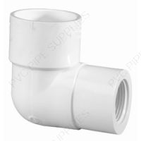 2" x 1 1/2" Schedule 40 PVC 90 Elbow Socket x Thread, 407-251