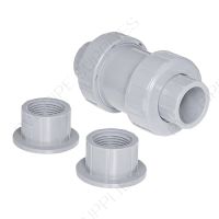 1" CPVC True Union Ball Check Valve, Gray, EPDM, Socket and Threaded, 27382