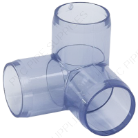 1" Clear 3-Way Furniture Grade PVC Fitting