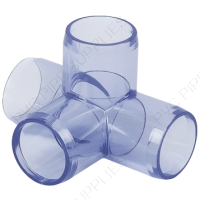 1" Clear 4-Way Furniture Grade PVC Fitting
