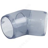 1/2" Clear 45 Elbow Furniture Grade PVC Fitting