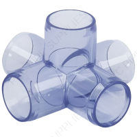 1" Clear 5-Way Furniture Grade PVC Fitting