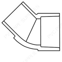 1 1/2" Clear PVC 45 Street Elbow, 427-015L