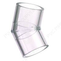 1 1/4" Clear PVC 45 Elbow Socket, 417-012L