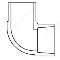 3/4" Clear PVC 90 Street Elbow Spigot x Socket, 409-007L