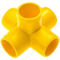 1/2" Yellow 5-Way Furniture Grade PVC Fitting