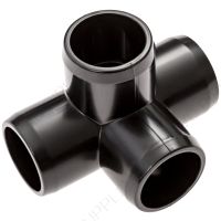 3/4" Black 4-Way Furniture Grade PVC Fitting