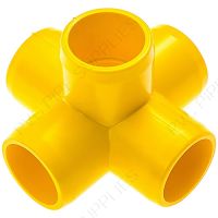 3/4" Yellow 5-Way Furniture Grade PVC Fitting